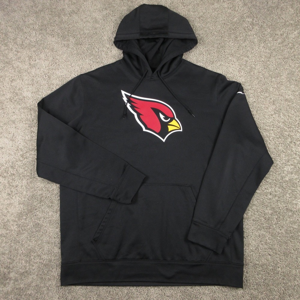Arizona Cardinals Sweater Mens XL Black Hoodie Sweatshirt Thermafit NFL Football